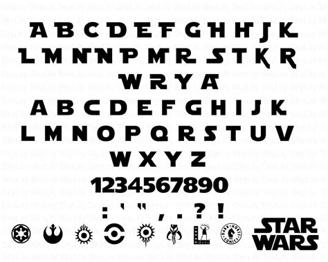Star Wars Font Ttf Format Letters Numbers Symbols Instant Digital