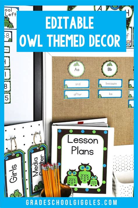 Owl Classroom Theme Owl Theme Classroom Owl Classroom Printable