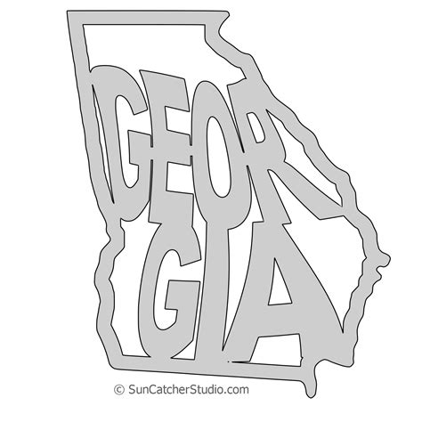 Georgia Map Shape Text Outline Scalable Vector Graphic Svg Printable