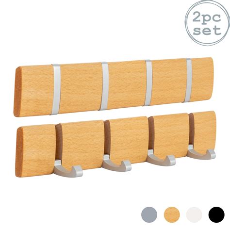 It always seems like they are about to break. Wooden Coat Rack 4 Hook Wall Mounted Folding Clothes ...