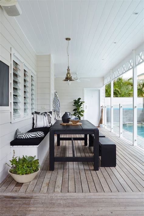 Beautiful Poolside Outdoor Dining Room On The Covered Porch Outdoor