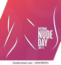 National Nude Day July 14 Holiday Stock Vector Royalty Free