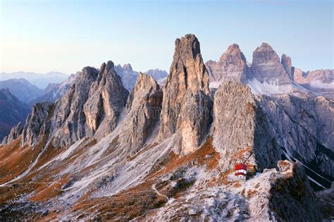 Cadini Di Misurina And The Alpine Refuge Fratelli Savio Fonda