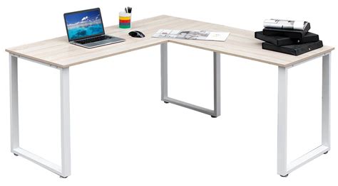 Merax 59 Inch L Shaped Desk With Metal Legs Office Desk Corner Computer