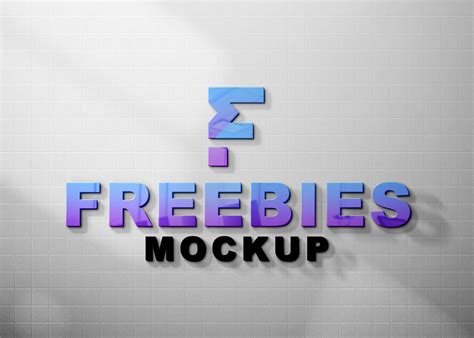 Colorful 3D Freebies Logo Mockup - Freebies Mockup