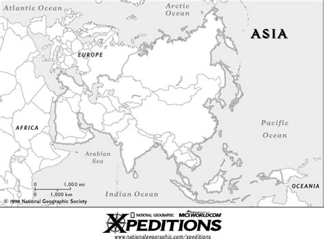 Blank Map Of Asia And The Middle East