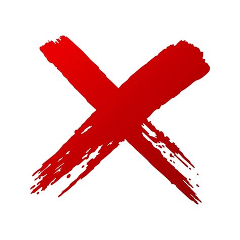X Illustration X Mark Drawing Red Check Mark Cross