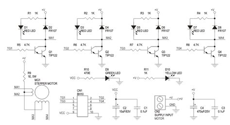 Unipolar 4 Phase Stepper Motor Controller Electronics Lab