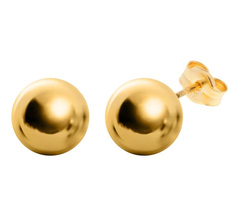 18ct Yellow Gold 8mm Ball Stud Earrings Buy Online Free Insured Uk