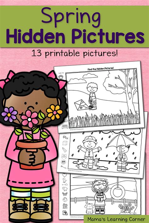 find  spring hidden picture worksheets mamas learning