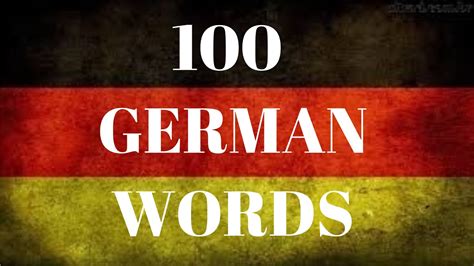 100 German Words German Words Translated Into English Youtube