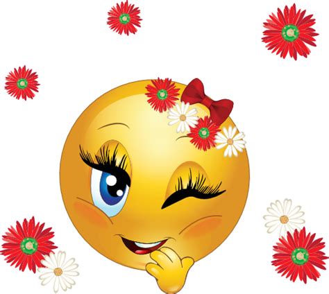 Dazzling Wink Emoticon Faces Smiley Emoji Love