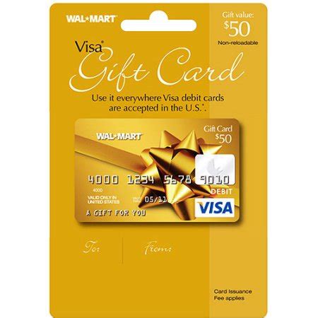 Nicely packaged gift cards to restaurants, stores, amazon on a rack. General Wal-mart Visa Gift Card $50 - Walmart.com