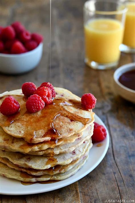 Raspberry Oatmeal Pancakes Just A Taste