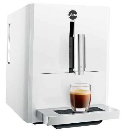 The water tank in premium ridged design accentuates the clear design concept. Jura A1 White | Compact Espresso Machine | 1st in Coffee