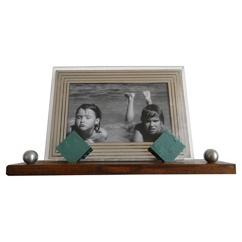 English Art Deco Aluminium And Chrome Adjustable Table Photo Frame At
