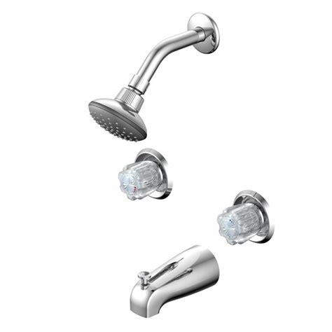 Project Source Chrome 2 Handle Bathtub And Shower Faucet With Valve In