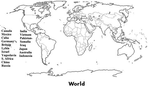 7 World Map Label Worksheet
