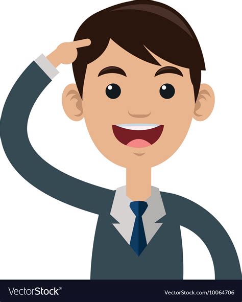 Man Pointing Head Icon Royalty Free Vector Image