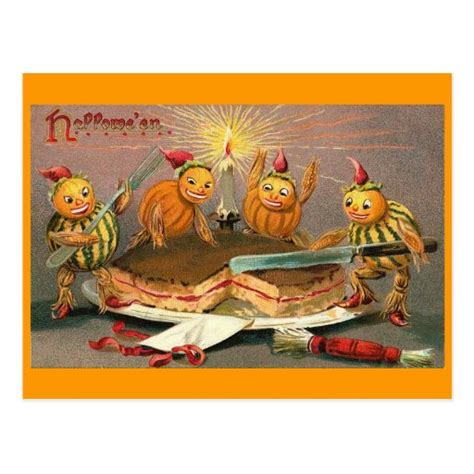 Vintage Halloween Goblins Postcard | Zazzle