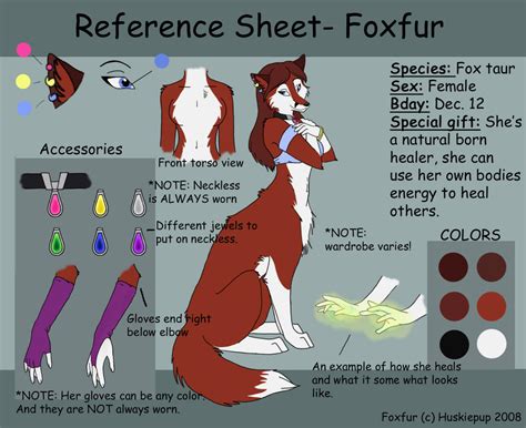 Foxfur Reference Sheet By Huskiepup On Deviantart