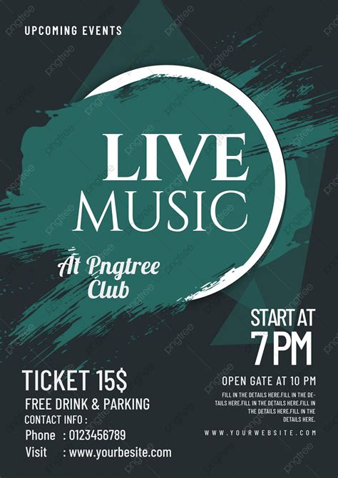 Live Music Flyer Template Download On Pngtree