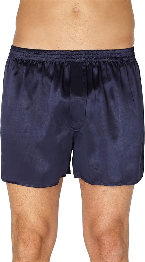 Intimo Mens Classic Silk Boxers Navy Large At Amazon Mens Clothing Store