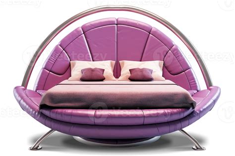 The Beds Futuristic Purple Bed On Transparent Background Generative