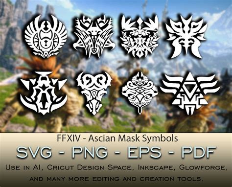 Final Fantasy Xiv Ascian Masks Svg File Cricut Silhouette Glowforge