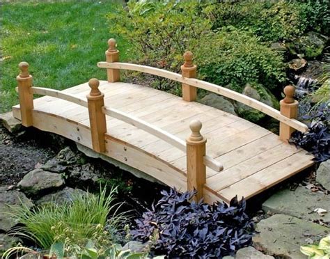 Single Rail Wooden Garden Bridge Shop Japanese Style