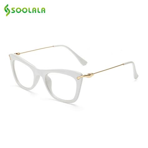 soolala women s fashion designer cat eye eyeglasses frames with metal arms reading glasses women