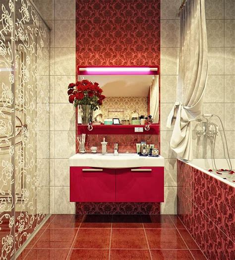 34 Red Bathroom Wall Tiles Ideas And Pictures 2022
