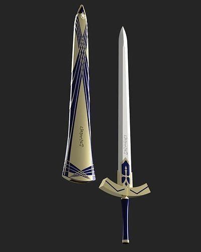 Fate Stay Night Ubw Saber Excalibur And Avalon 3d Model 3d Printable