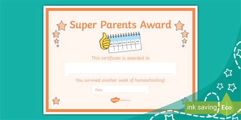 Super Parents Award Certificate 1 Teacher Made Twinkl
