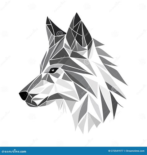 Wolf Logo Design Abstract Black Polygon Wolf Head Stock Vector