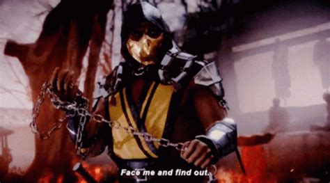 Mortal Kombat Scorpion GIF Mortal Kombat Scorpion Face Me And Find
