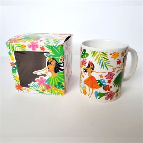 Dining Island Hula Honeys Coffee Mug Cup With Box 12 Oz Hula Girls