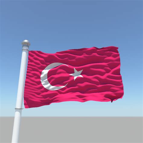 Turkey Flag 3d Model Cgtrader