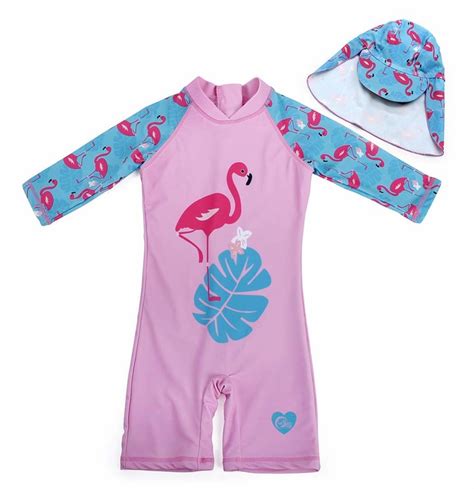 Amzbarley Girls Flamingo Swimsuit Uv Sun Protection Swimwear Childs