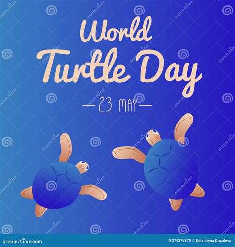 World Turtle Day 23 May Background Turtle Swims In The Ocean Against