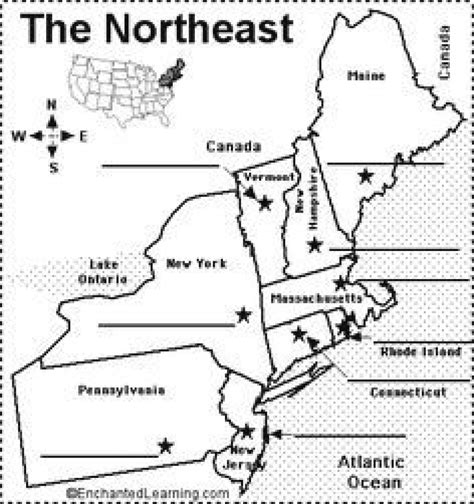 Northeastern States Map With Capitals