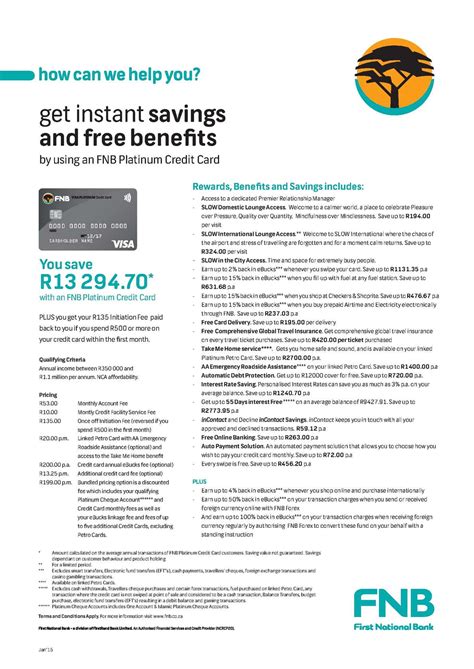 Calaméo Instant Savings And Free Benefits With An Fnb Platinum Credit