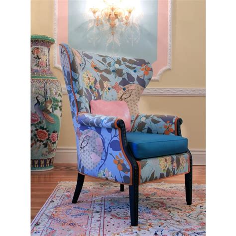 See more ideas about chair, floral accent chair, beautiful chair. 1960s Vintage Baby Blue Floral Wingback Accent Chair ...
