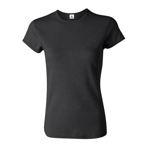 Women Fashion Trendy Fitted Crew Neck Blank Plain White Cotton Tee T Shirts