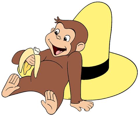 Download Curious George Resting Against The Yellow Hat Transparent Png