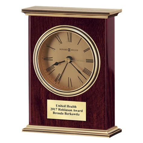 Laurel Rosewood Finish Tabletop Clock By Howard Miller Executive T