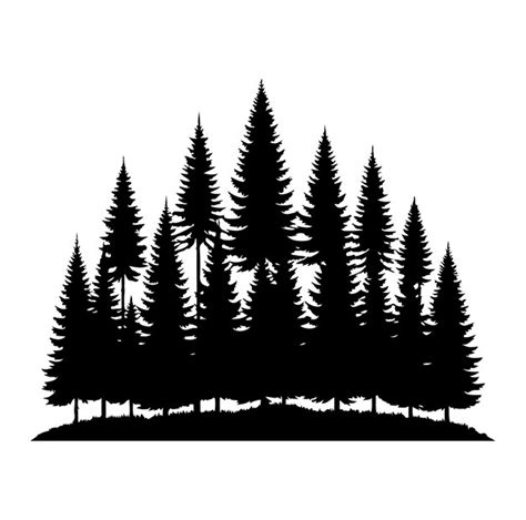 Premium Vector Pine Tree Forest Fir Trees Silhouette