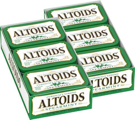 Altoids Curiously Strong Mints Spearmint 4990g Tins Pack Of 12