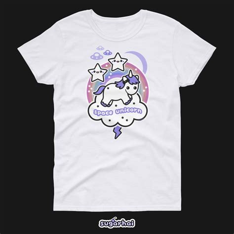 Cute Space Unicorn T Shirts Kawaii Clothing Magical Etsy Unicorn