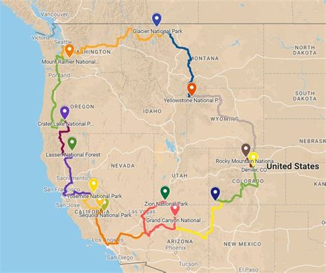 National Park To Park Tour River Pilot Road Trip Map Road Trip Usa